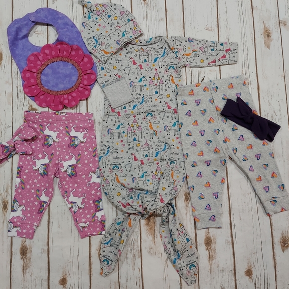 Hand Crafted Other - Baby Unicorn Sleeper Set plus 2 Leggings